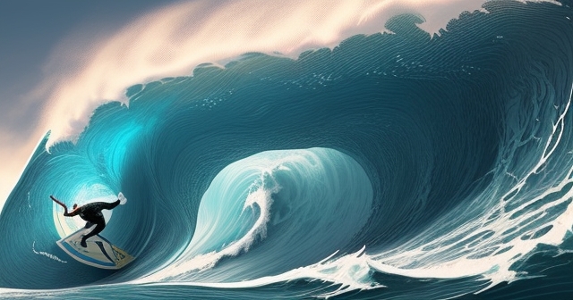 公牛與熊在海浪上衝浪