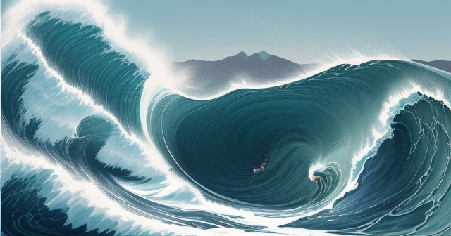 波浪在股票圖表上崩潰