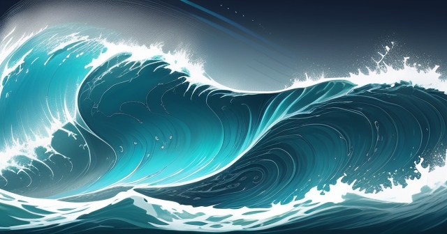 海浪圖像，影響市場波動的視覺化示意