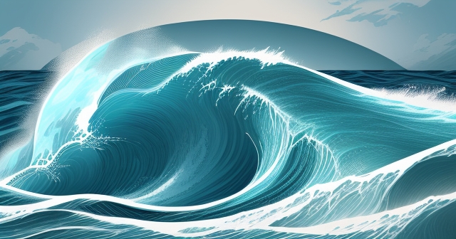 波浪在海洋中的插圖，象徵市場運動