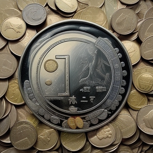 日幣貨幣插圖,展示硬幣