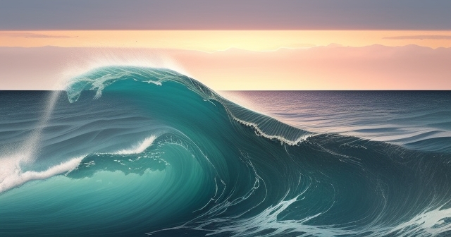 海浪撞擊海岸的景象
