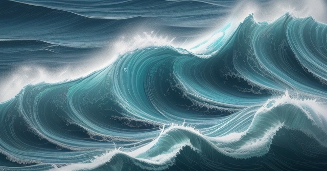 海洋中描繪的交易模式波浪圖