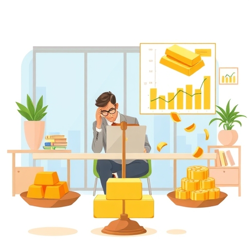 代表安全與財富的黃金條的插圖。