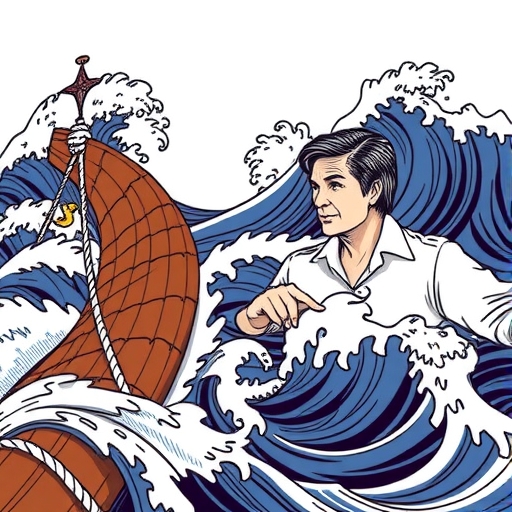 波浪代表市場趨勢，並附帶圖表的傳遞