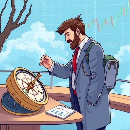 一位導航者在金融市場中使用羅盤