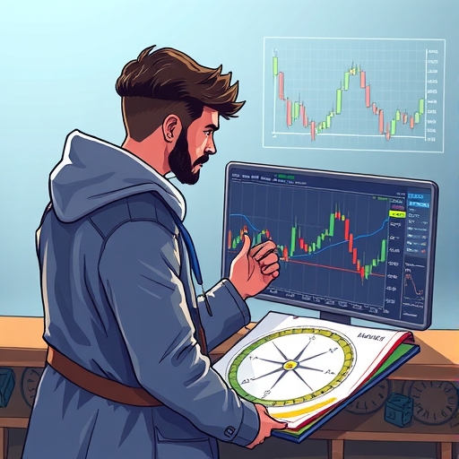 一位交易者正在分析市場圖表與多個持倉