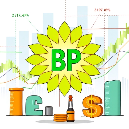 金融圖表,顯示BP plc標誌