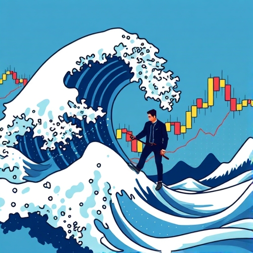 金融市場波浪和波動的插圖
