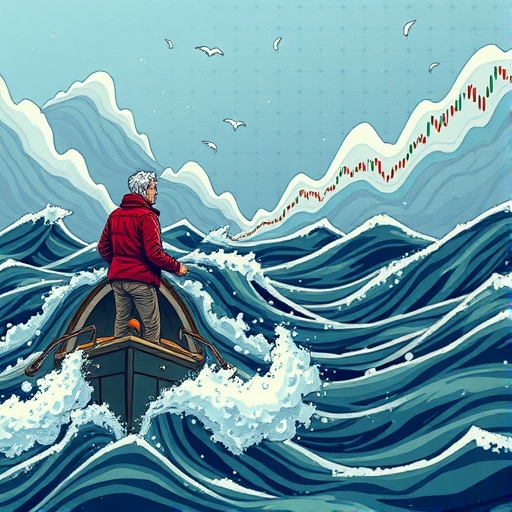 一位資深交易者在波濤洶湧的海上航行