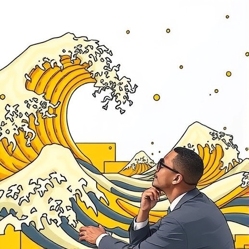金色波浪在動態市場中畫出波瀾壯闊的景象