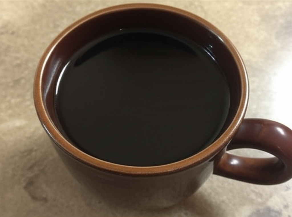 一杯越南鹽味咖啡的特寫，咖啡色澤深沉，上方有奶油和奶泡。
