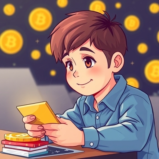 一位年輕投資者正在分析虛擬貨幣數據圖表。