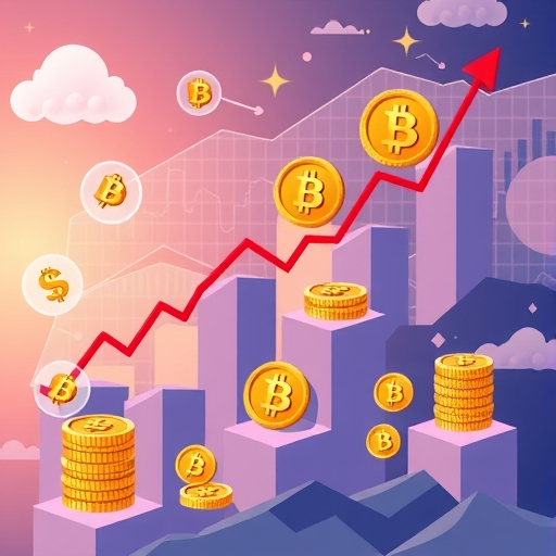 抽象呈現加密貨幣市場動態的圖案。