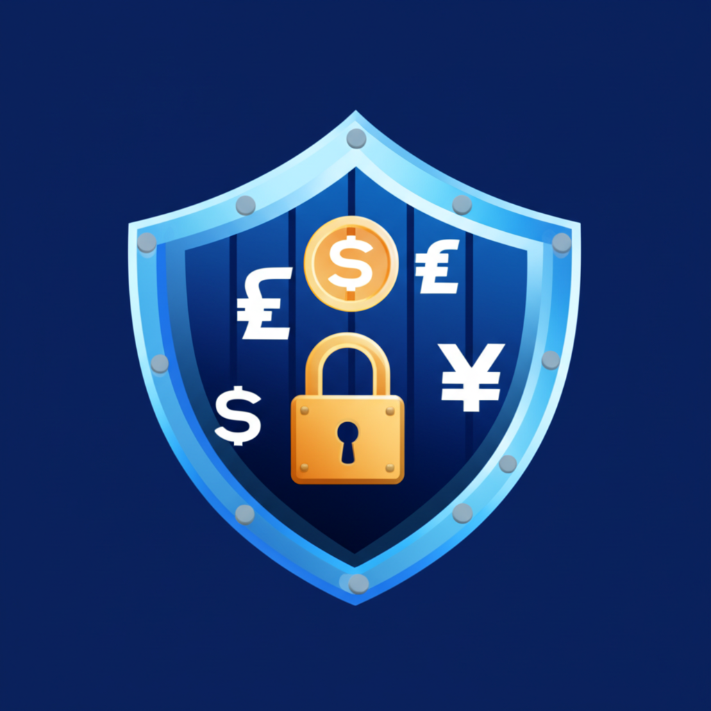 外匯交易安全指南插畫,展示投資者選擇受監管平台、保護資金的場景