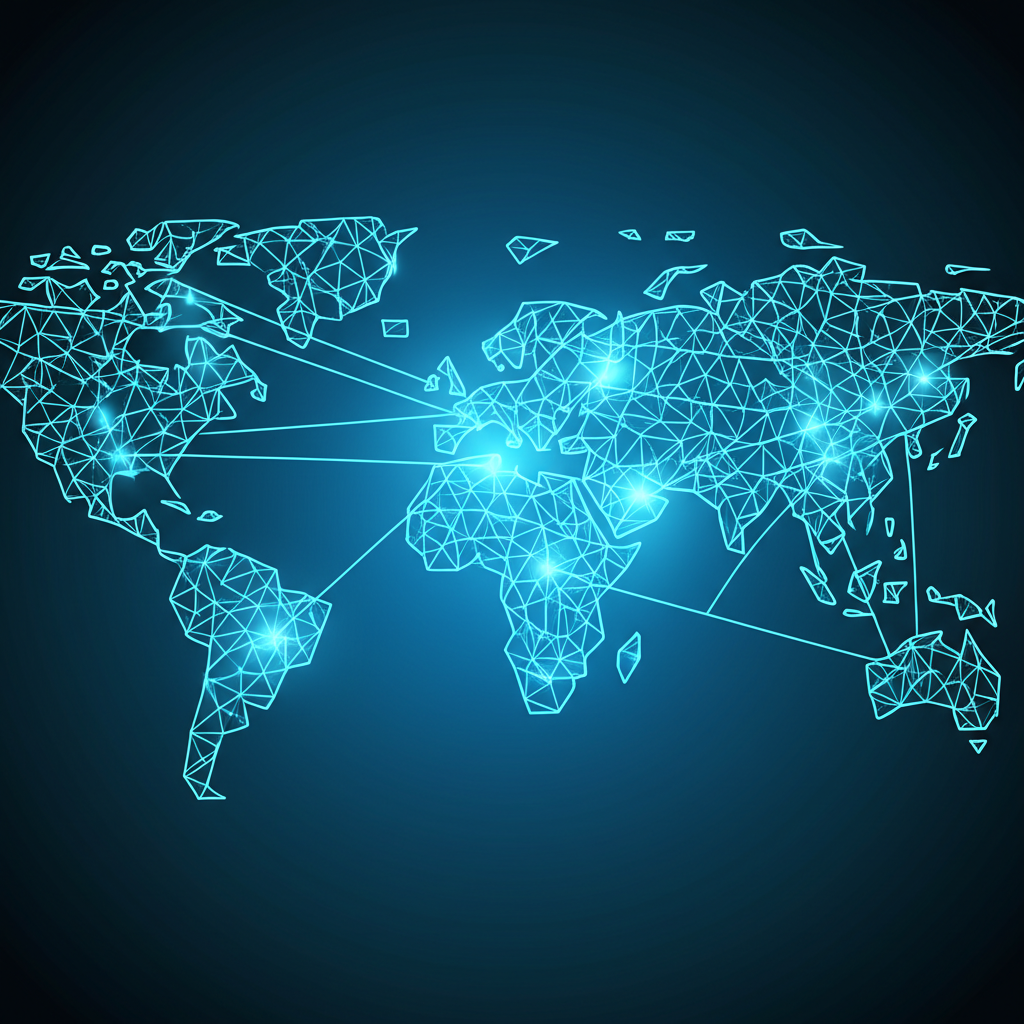 安全的全球金融網絡示意圖