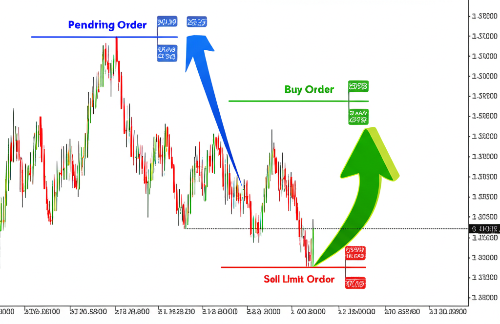 外匯交易OCO單示意圖，展示同時設定止盈與停損的策略應用