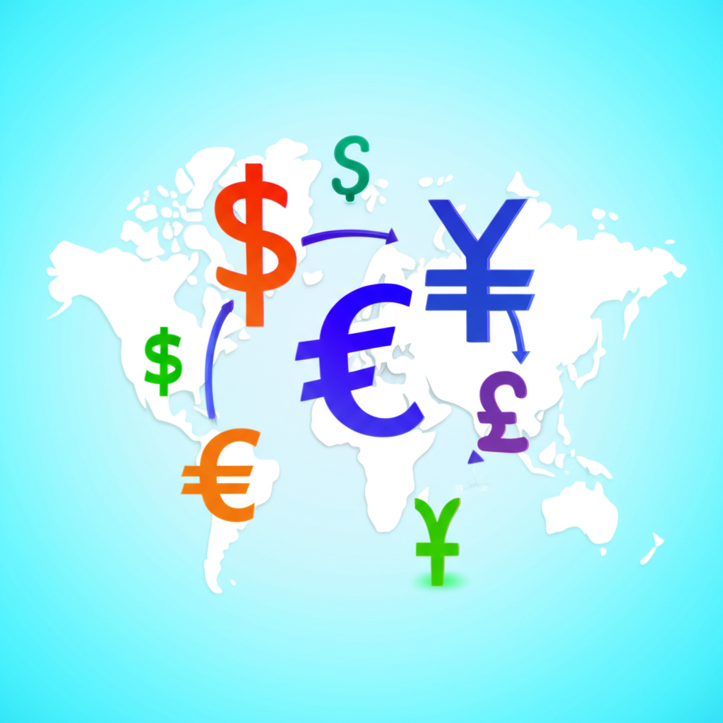 全球貨幣交換示意圖