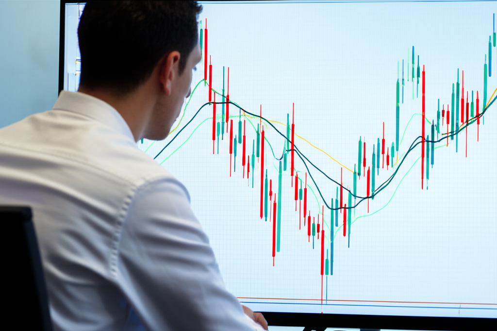 投資者分析外匯走勢圖，專注於即時匯率變化