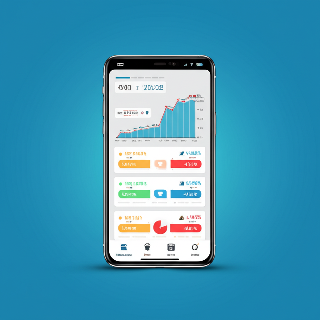 行動裝置上的外匯市場分析示意圖