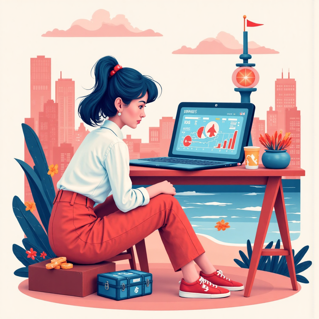 台灣投資者探索澳洲股市的像素藝術插圖