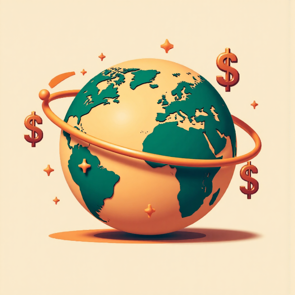 全球貨幣交換圖示，美元與人民幣離岸匯率交織，背景淡入台灣地圖輪廓