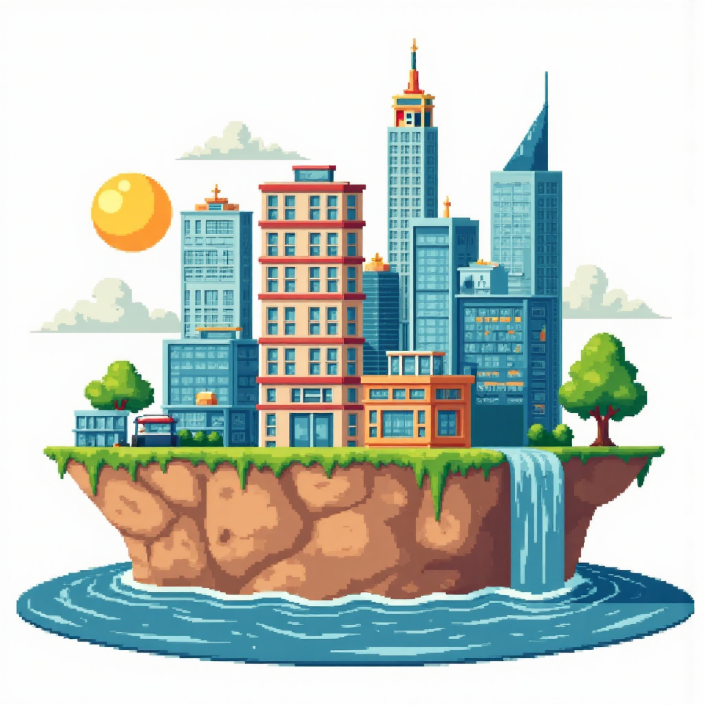 平衡投資組合視覺，藍籌股作為堅實基礎，其他資產類別建構其上，寧靜樂觀的風格