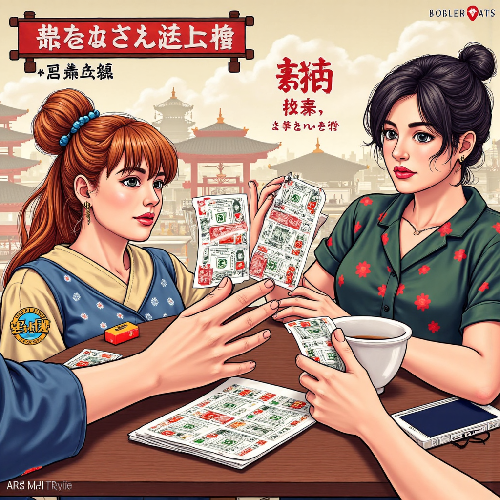 像素藝術風格的手持ETF與期貨合約交易圖，背景融入日本文化元素，傳達投資機會的活力插圖