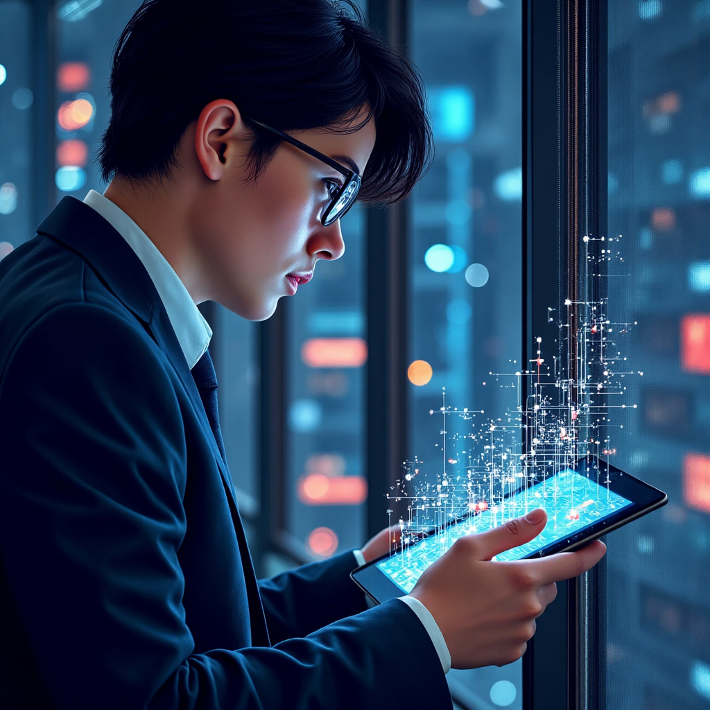 台灣投資者透過平板分析XAU/USD圖表，融入AI算法視覺元素