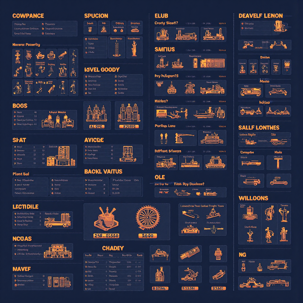 像素藝術風格的商業資產負債表,發光圖示代表建築、機械和智慧財產等公司資產,傳達其在企業成長中的關鍵角色